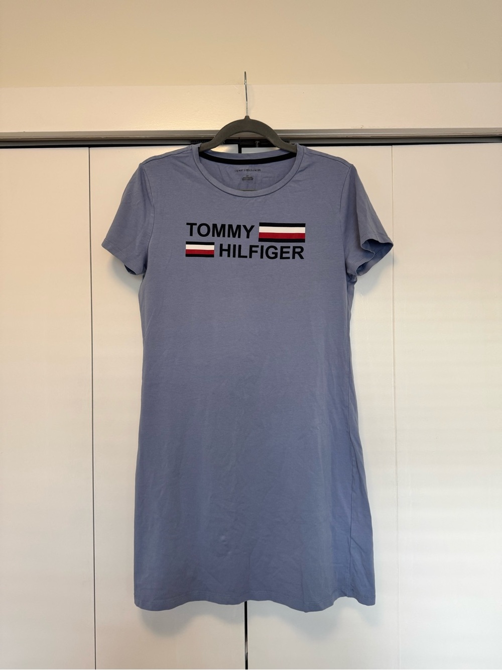 Tommy Hilfiger Lavender Logo Tee Dress with Flag Detail